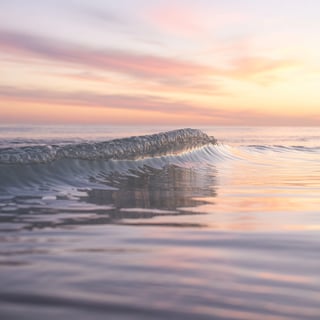 Calm Glassy Wave at Sunrise