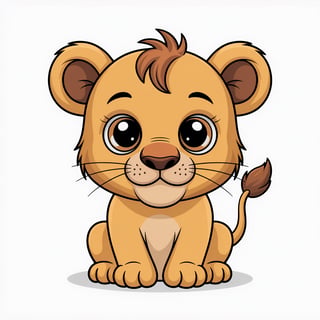 Cute Animated Baby Lion Nursery Art