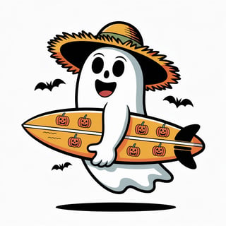 Happy Ghost with Surfboard