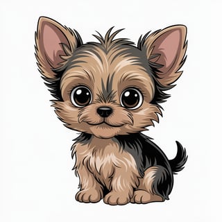 Cute Animated Baby Yorkshire Terrier