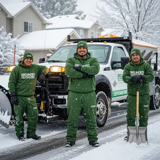 Mexican Snow Removal Workers with Ford F-550