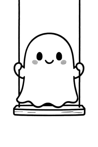 Cute Ghost on Swing