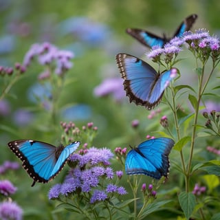 Vintage Blue Morpho Butterfly Illustration