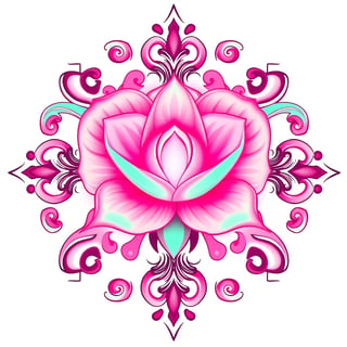 Pink Fantasy Rose Illustration