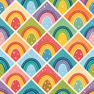 Colorful Rainbow Checkerboard Design