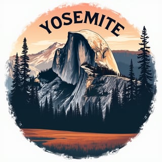 Yosemite Half Dome T-Shirt Design