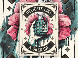 Chic Vintage Grenade Poster Design