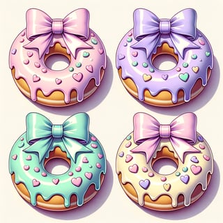 Pastel Donuts with Coquette Bows
