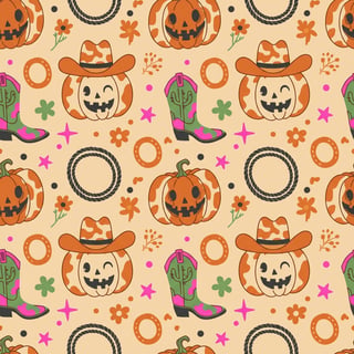 Whimsical Western Halloween Pattern