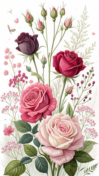 Vivid Symmetrical Rose Illustration