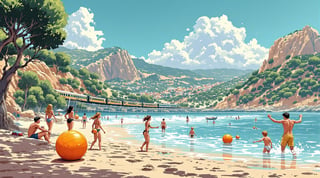 Funny Beach Volleyball Comic in Mallorca