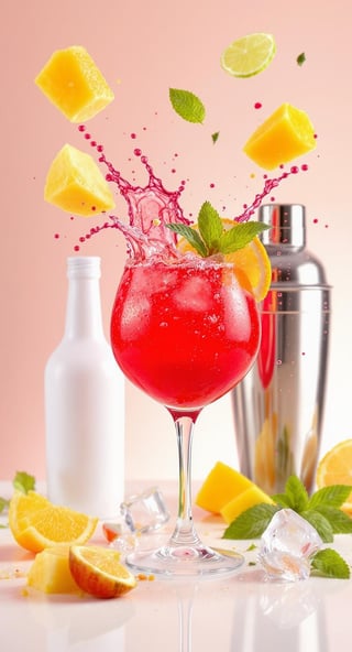 High-Speed Photo of Red Cocktail