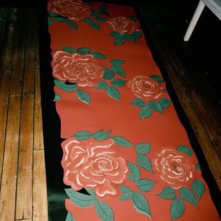 Realistic Tea Roses on Black Background