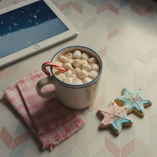 90s Diner Hot Cocoa Flatlay