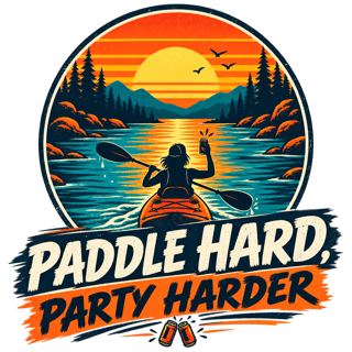 Retro Kayak Sunset Graphic