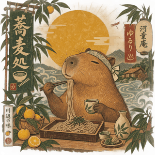 Vintage Japanese Capybara Poster