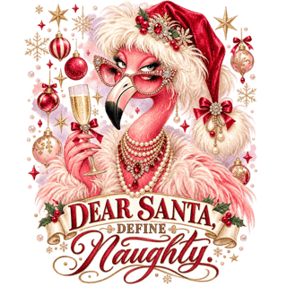 Watercolor Glam Christmas Flamingo