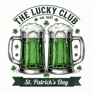 Vintage St. Patrick's Day Beer Illustration
