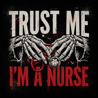 Grunge Nurse Typography Illustration