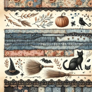 Whimsical Halloween Patchwork Design