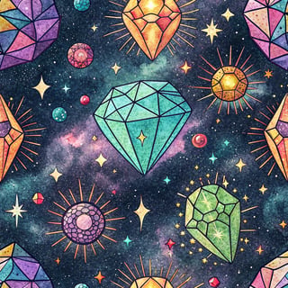 Vivid Neon Gemstone Pattern