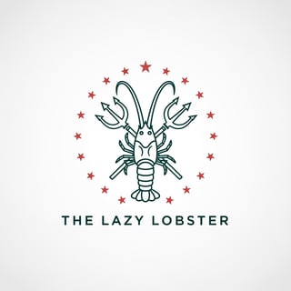 Minimalist Lazy Lobster Logo