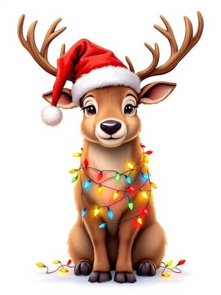 Festive Reindeer Holiday Illustration