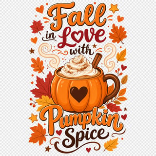 Fall Pumpkin Spice Latte Illustration