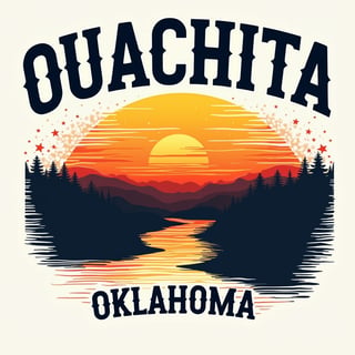 Ouachita Oklahoma Sunset T-Shirt Design