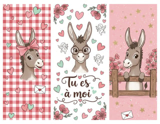 Valentine's Day Cartoon Donkeys Illustration