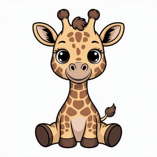 Cute Animated Nursery Giraffe Art