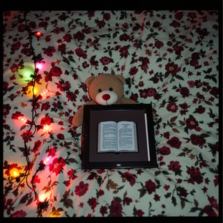 90s Floral Bedsheet with Christmas Bulbs