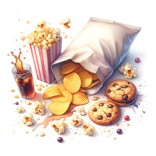 Whimsical Snack Watercolor Illustration
