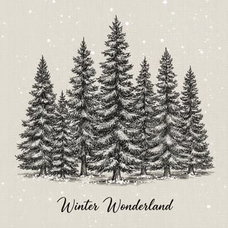 Winter Evergreens Illustration
