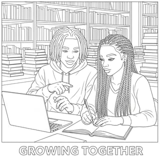 Black and White College Study Scene