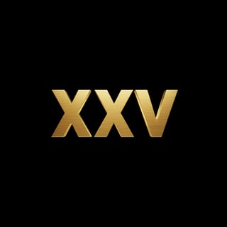 3D Golden XXV Logo Design