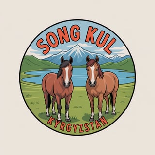 Song Kul Cartoon Badge Illustration