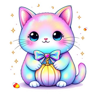 Kawaii Rainbow Holographic Cat