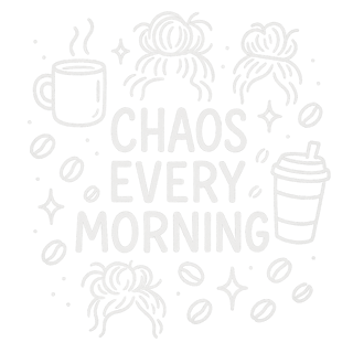 White Line-Art Coffee T-Shirt Design