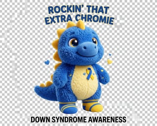 Plush Dinosaur for Down Syndrome Awareness