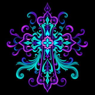 Symmetrical Fantasy Cross Illustration