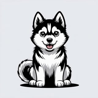 Kawaii Siberian Husky Vector Art