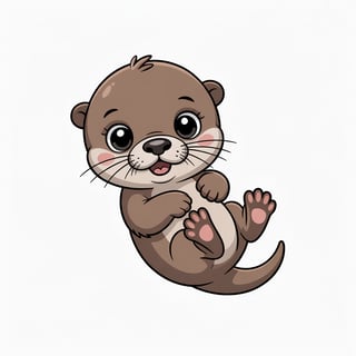 Cute Animated Baby Otter Art