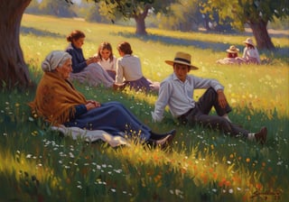 Sunlit Countryside Oil Painting