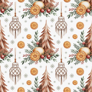Boho Christmas Seamless Pattern