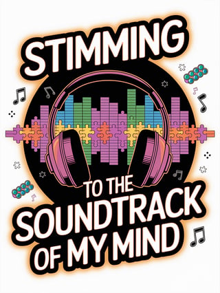 Neon T-Shirt Design: Soundtrack of My Mind
