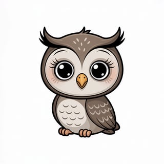Cute Animated Baby Owl Art