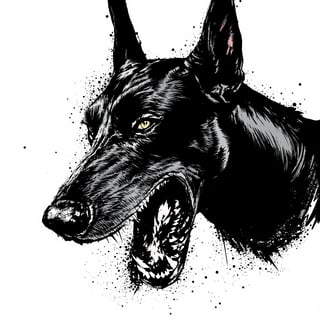 Aggressive Doberman Digital Illustration