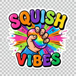 Colorful Squish Vibes Typography Sticker