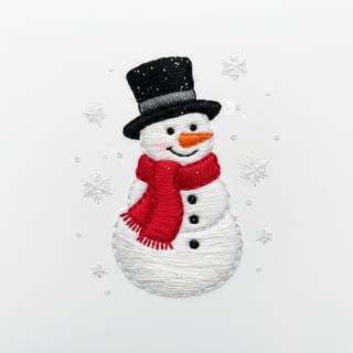 3D Embroidered Snowman with Sparkles